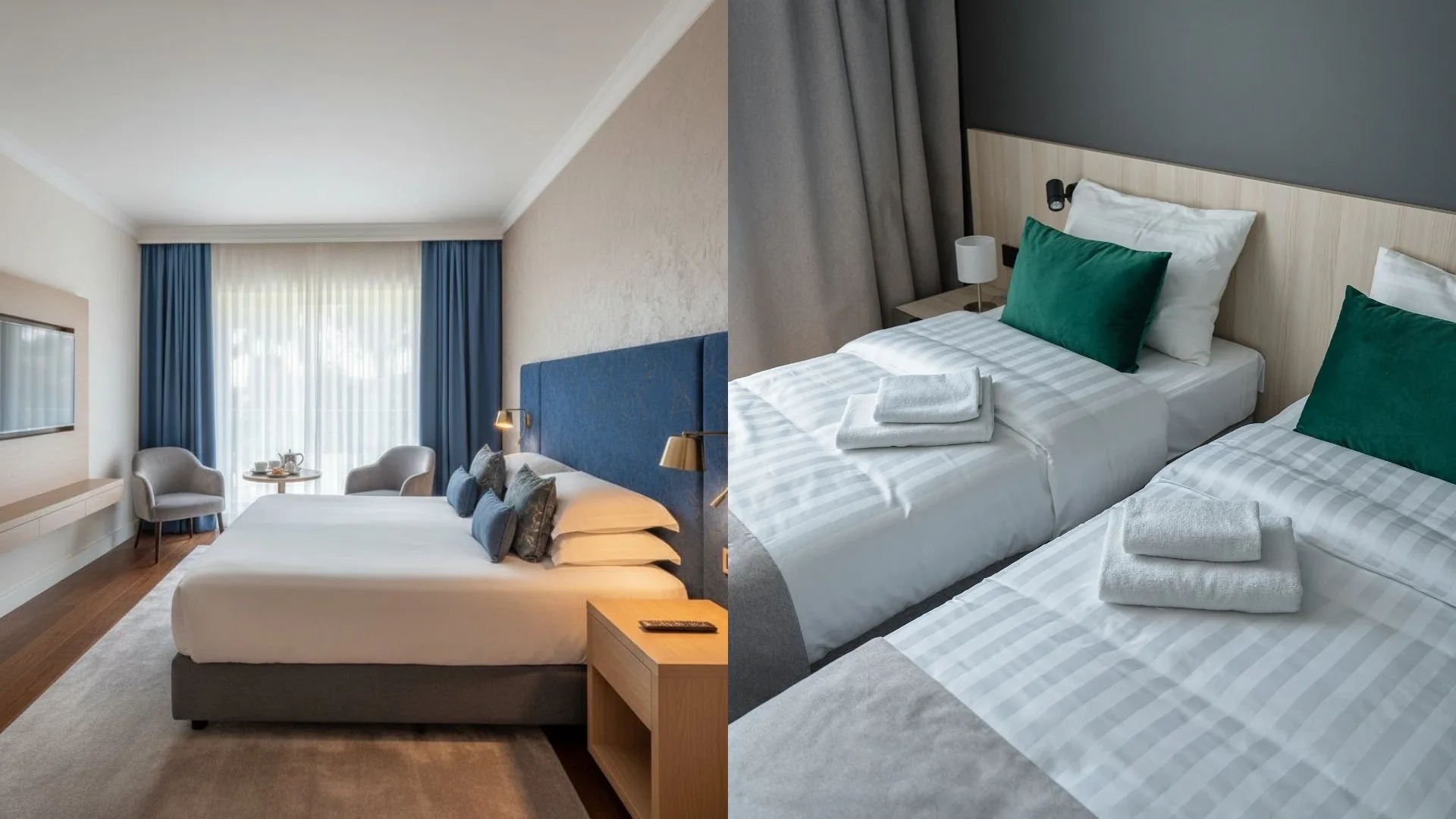 Hotelzimmer, ausgestattet in einem koordinierten Beschaffungs- und Versandprojekt